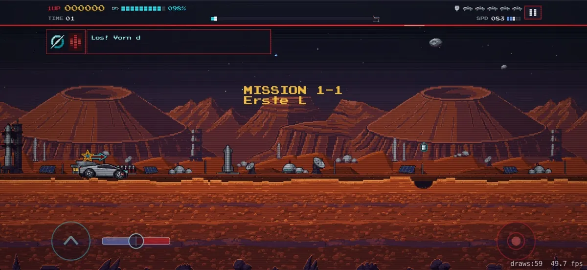Mission 1-1 auf dem iPhone mit Touch-Steuerung