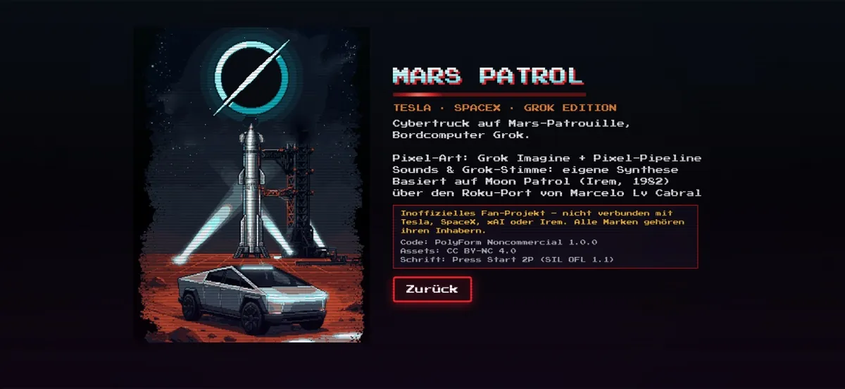 Info-Bildschirm zu Mars Patrol auf dem iPhone